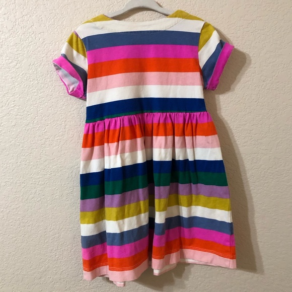 Mini Boden Girls Multi Striped Rainbow Dress - Size 4-5 Years - Picture 4 of 6